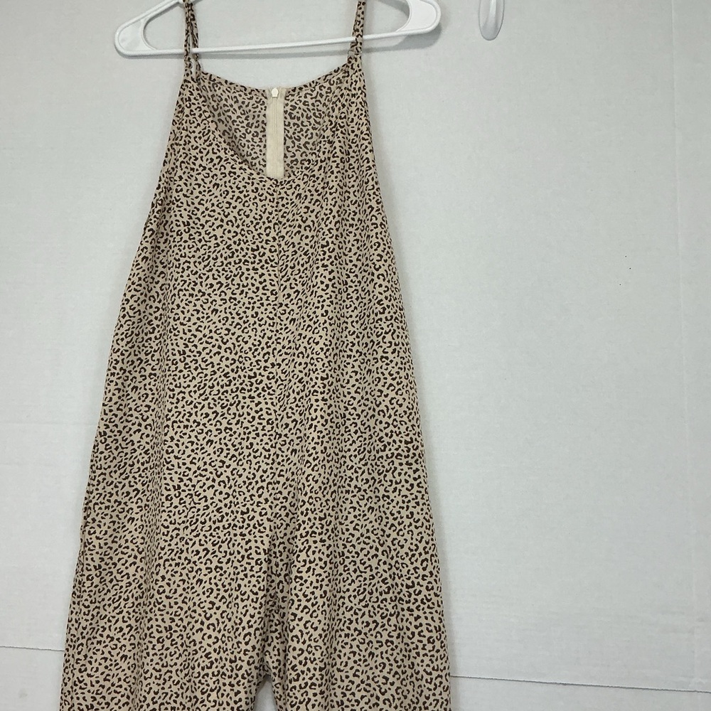 Leopard Print Spaghetti Strap Romper from SHEIN, Size Large